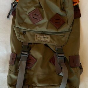 L.L. Bean Khaki and Brown Backpack